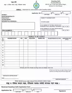 Swasthya Sathi Form A 2023 PDF Download 