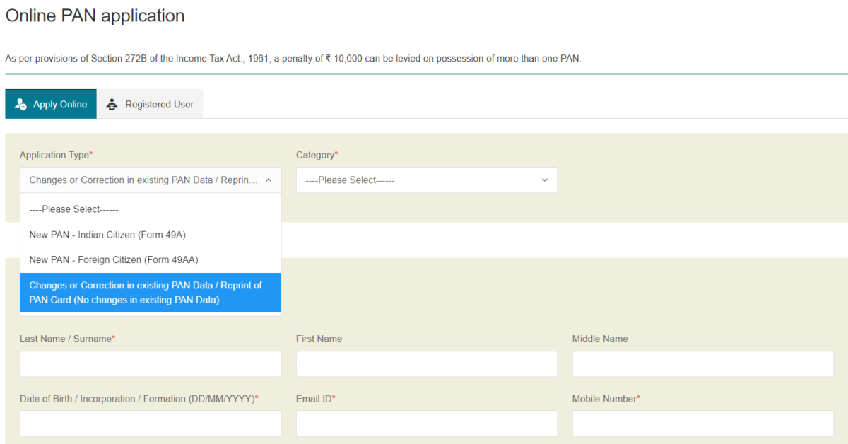 PAN Card Correction Form How to Change Details in PAN Card PDF InstaPDF