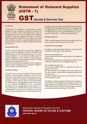 GSTR 1 Form Details PDF
