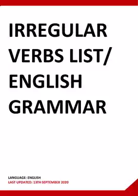 List of Irregular Verbs in English Grammar
