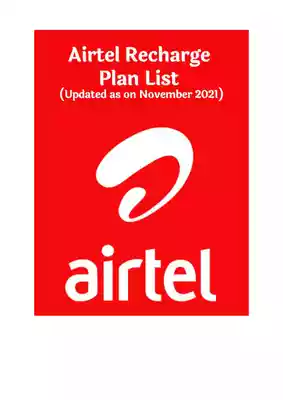 Airtel Recharge Plan List 2022 PDF Download 