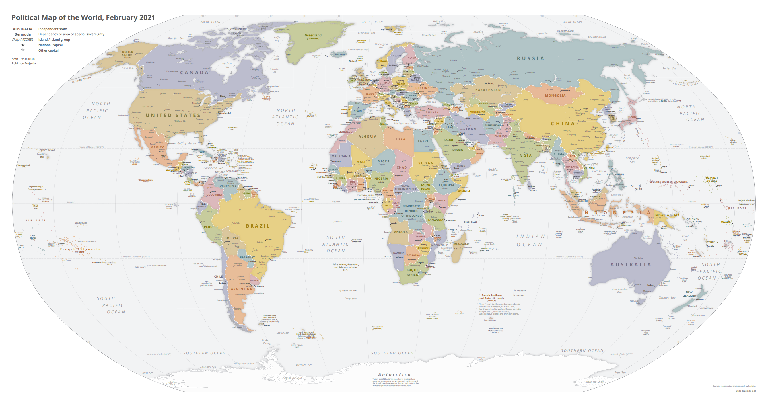 Political World Map 2021
