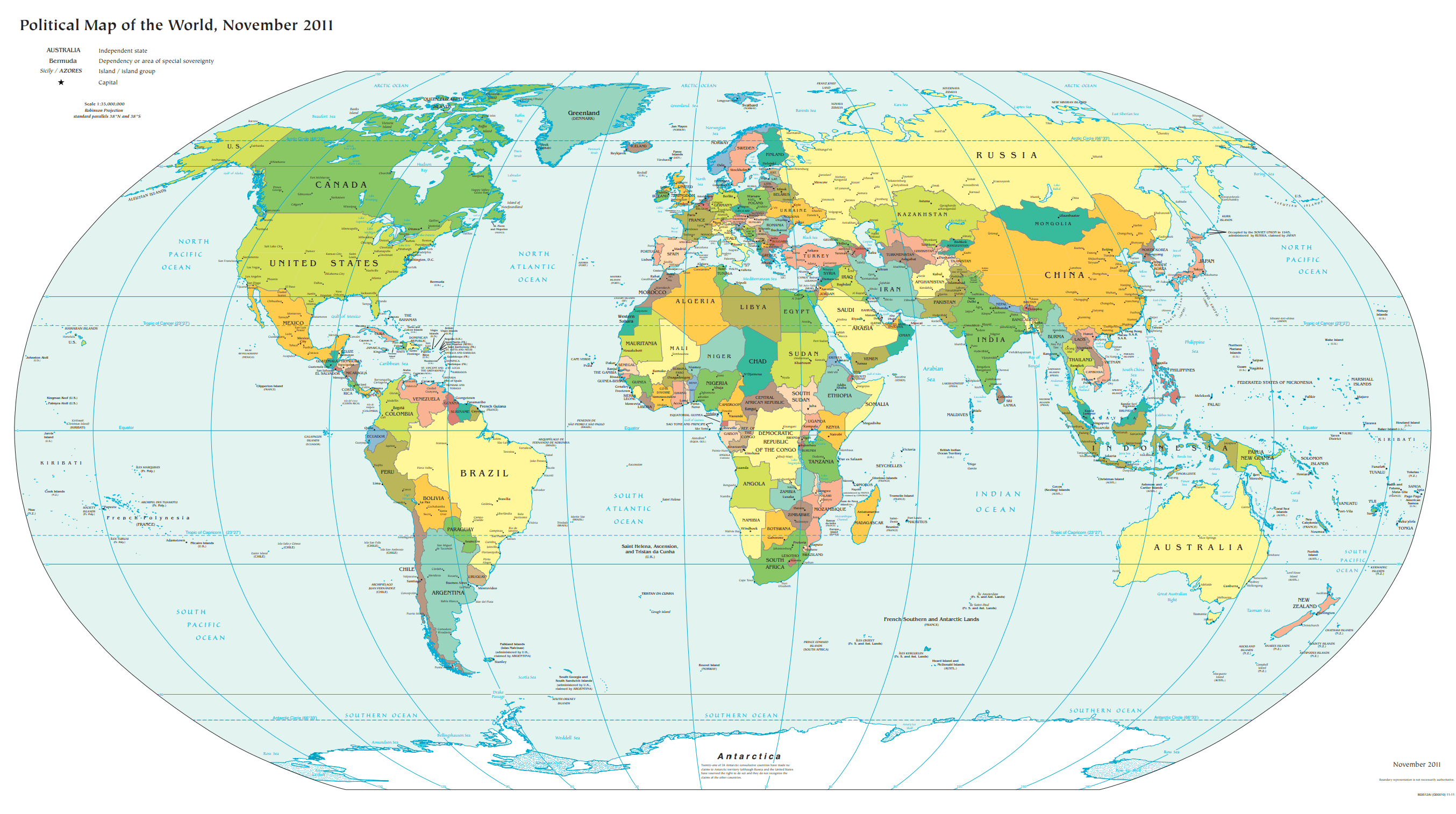 Political World Map 2011
