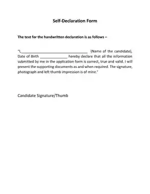 Self Declaration Form NTA PDF