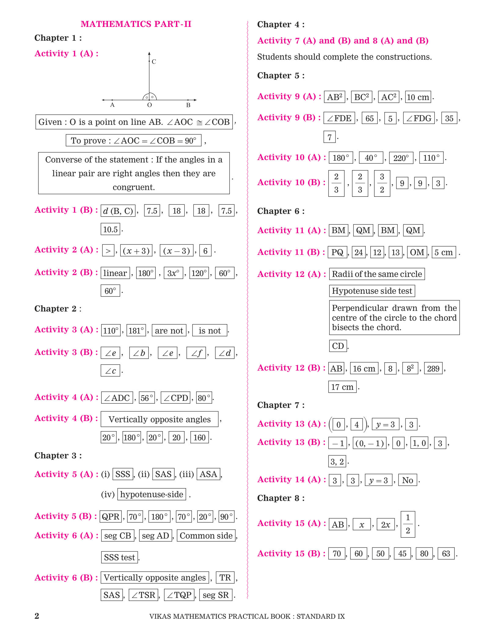 Vikas Mathematics Practical Book Answers 9th Class PDF