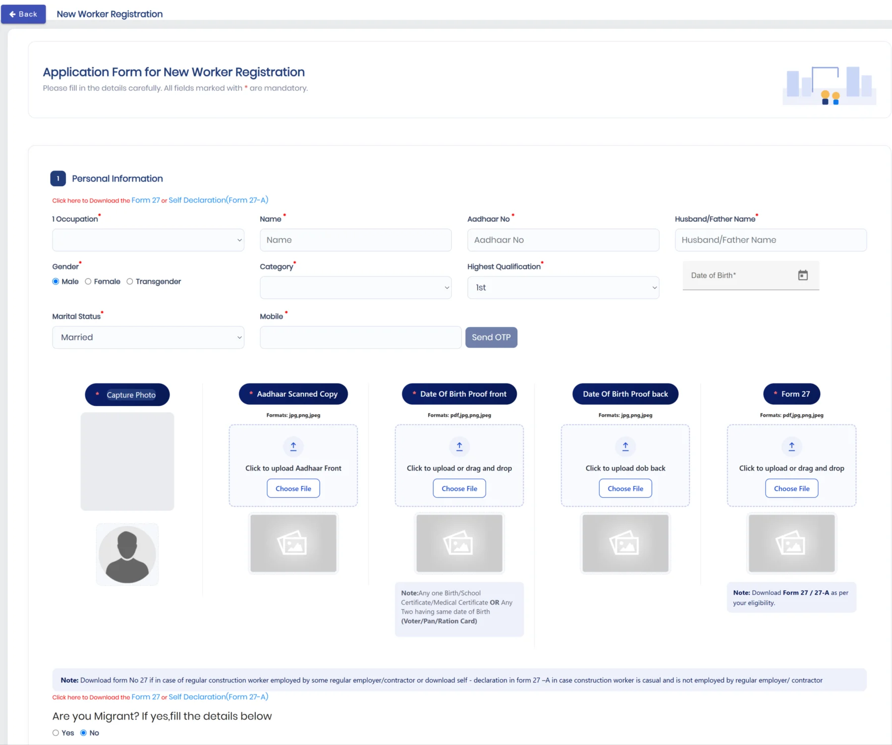 New Worker Registration