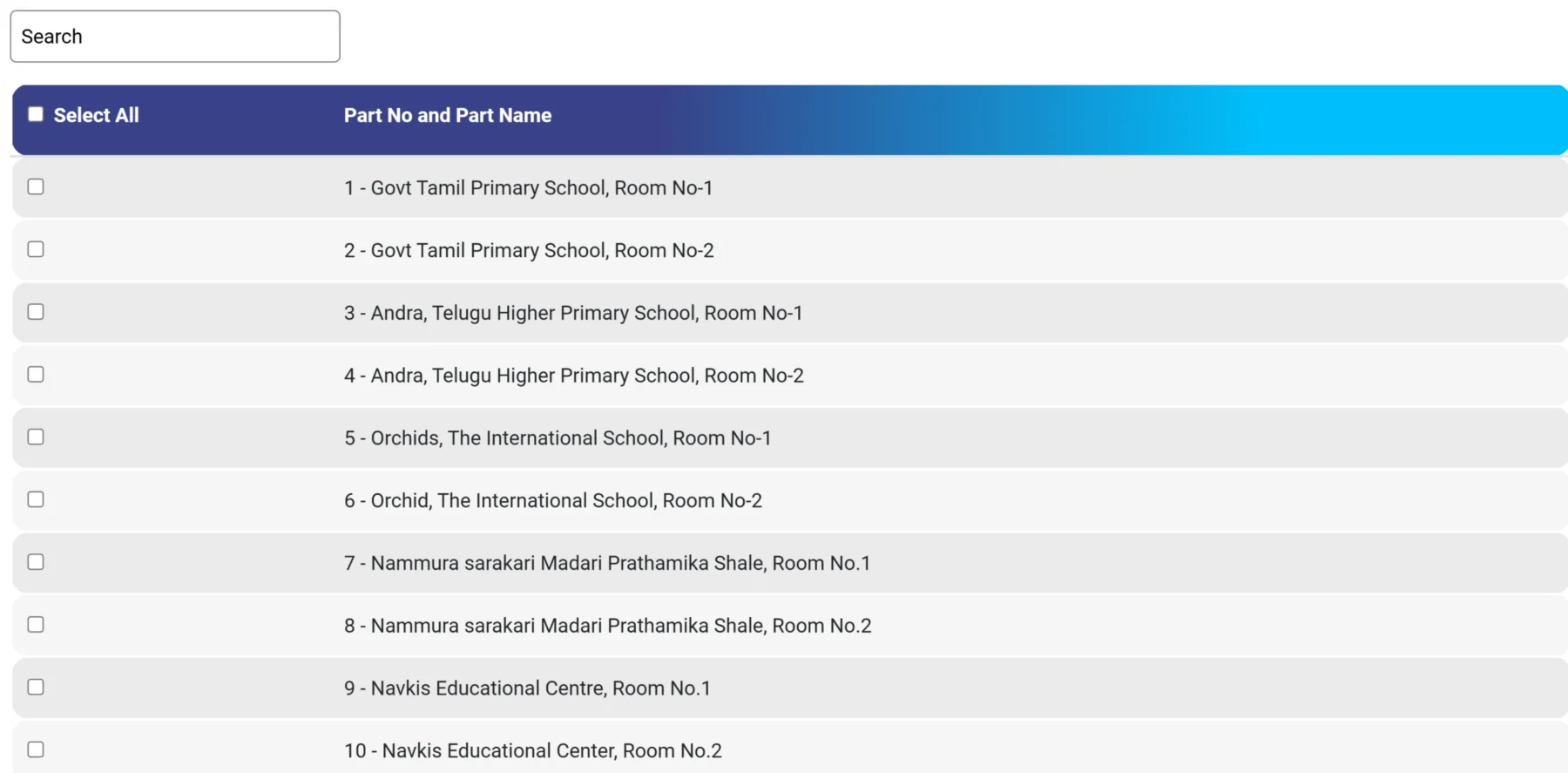 Find your Polling Station / Booth from the list
