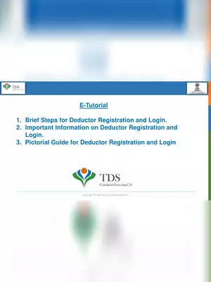 e-Tutorial Deductor Registration & Login Details
