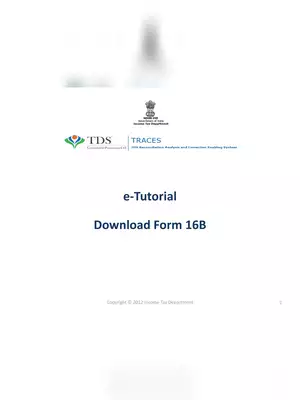 E-Tutorial Procedure for Download Form 16B