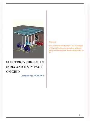 Electric Vehicles in India and its Impact on Grid PDF