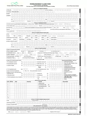 Family Health Plan (TPA) Limited (FHPL) – Claim Form