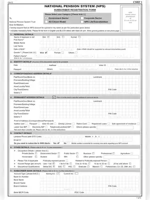 NPS SBI Application Form