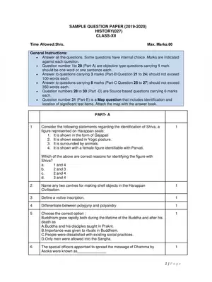 CBSE Sample Papers for Class 12 History (2019-2020)
