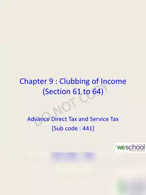 Clubbing of Income Under Income Tax Act