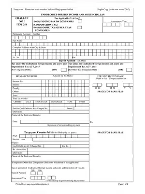 Income Tax Challan Form 284