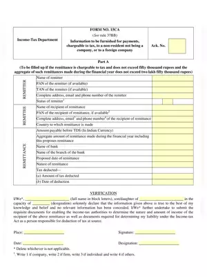 Income Tax Form 15CA