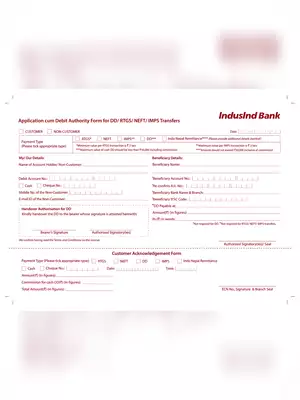 Induslnd Bank RTGS/NEFT Form