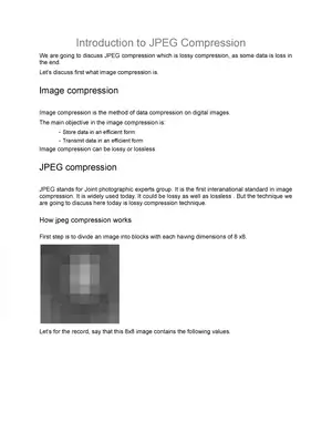 Introduction to JPEG Compression