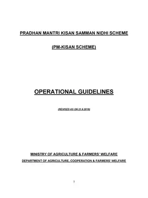 PM Kisan Samman Nidhi Yojana Revised Guideline