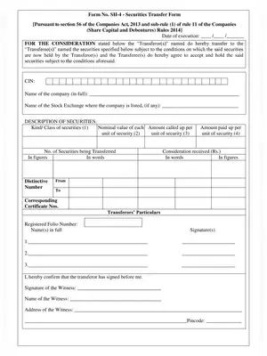 Share/Security Transfer Form