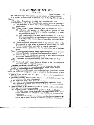 The Citizenship Act 1955