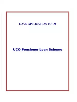 UCO Bank Pensioner Loan Application Form