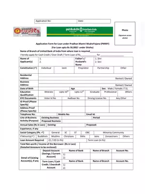 United Bank PMMY Application Form