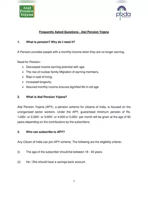 Atal Pension Yojana – Frequently Asked Questions (FAQ)