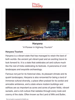 Best Places to Visit in Haryana PDF