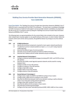 CCNA Service Provider Certification (640-878 SPNGN2) Syllabus