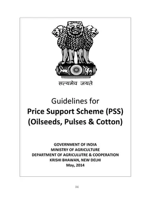 Guidelines for Price Support Scheme (Oilseeds, Pulses, Cotton)