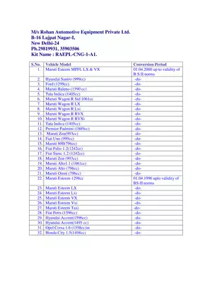 Information on LPG CNG Kit Transport Department Delhi
