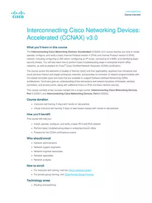 Interconnecting Cisco Networking Devices Accelerated (CCNAX) v3.0