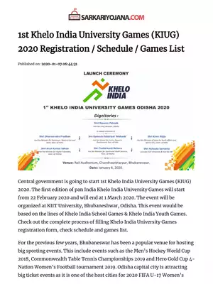 Khelo India University Games 2020 Bhubaneshwar