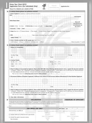 Kotak Mahindra Accounts KYC Form