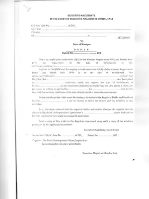 Manipur Birth Certificate and Report Form