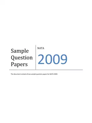 NATA Previous Year Sample Question Paper