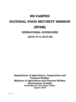 National Food Security Mission (NFSM) Guidelines