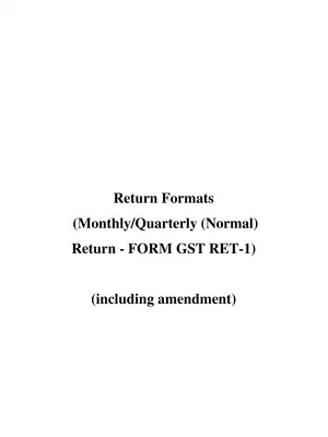 New GST Return Form (RET-1) Normal