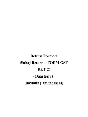 New GST Return Form (RET-2) Sahaj