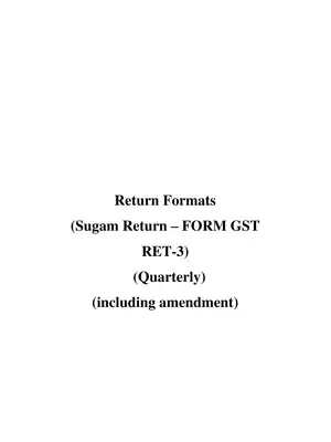 New GST Return Form (RET-3) Sugam