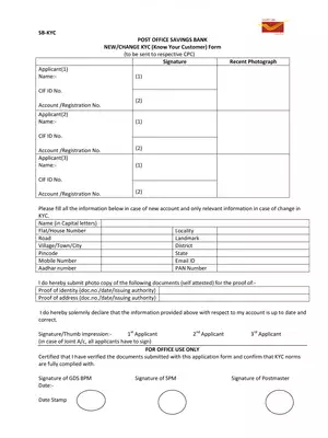 Post Office KYC Form