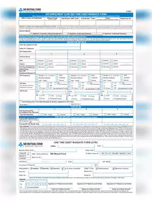 SBI SIP Investment Application Form