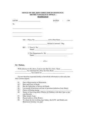 TSGLI Departmental Information Form (For Death Claims)