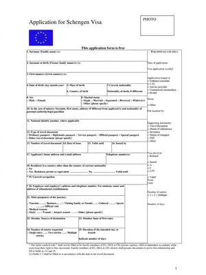 Visa Application Form For Italy