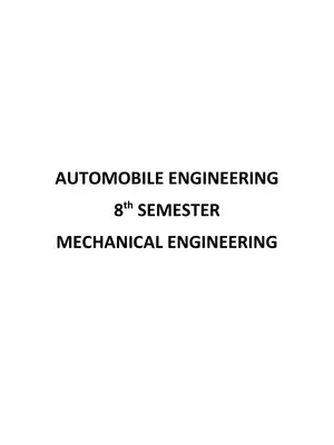 Automobile Engineering Book