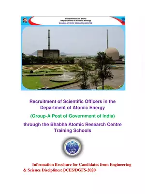 BARC Scientific Officers Group-A Recruitment Brochure