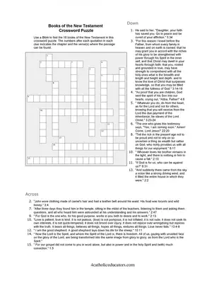 Book of The New Testament Crossword Puzzle