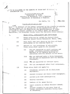 Central Civil Services (Leave Travel Concession) Rules, 1988