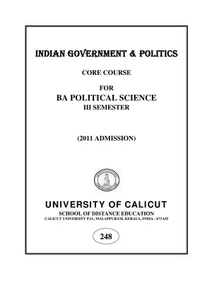 Indian Government & Politics BA Political Science Book